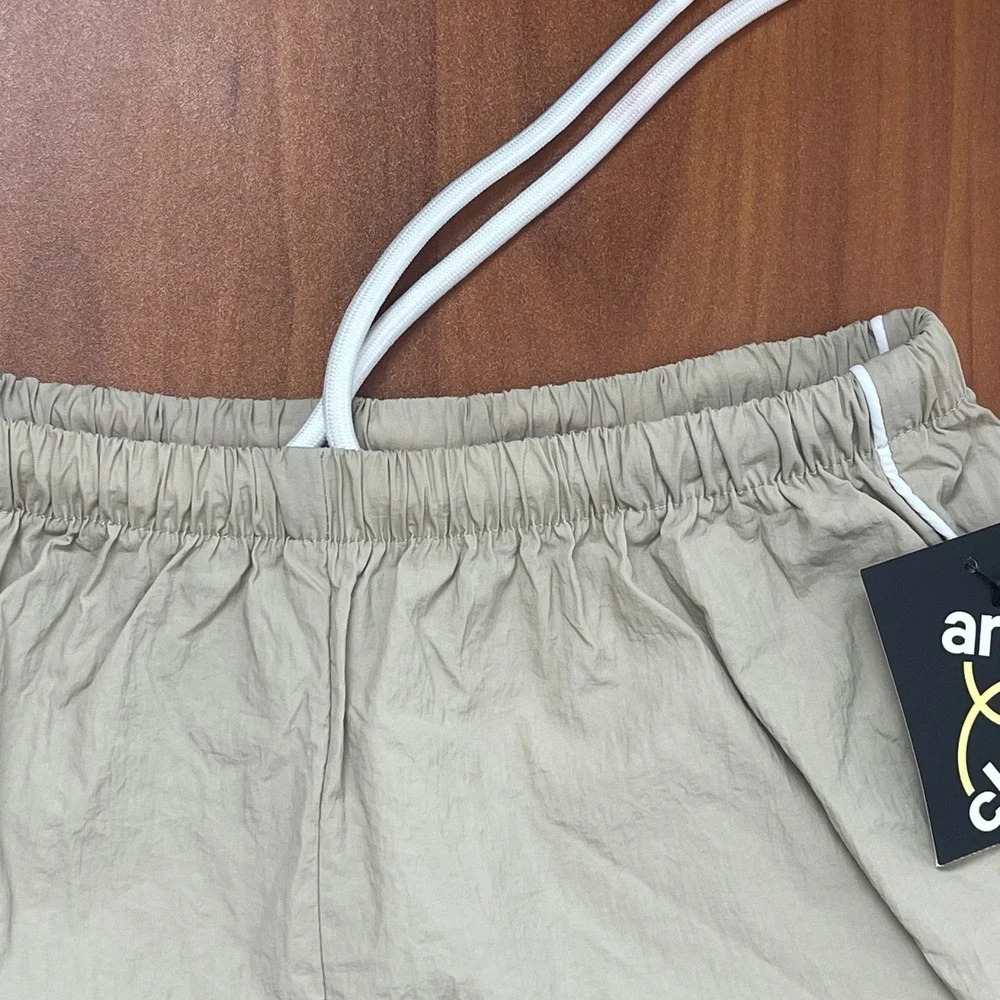 Lot of 2 Art Class Girls 2 Nylon Athletic Sports Shorts Blue & Beige Size S 6-7